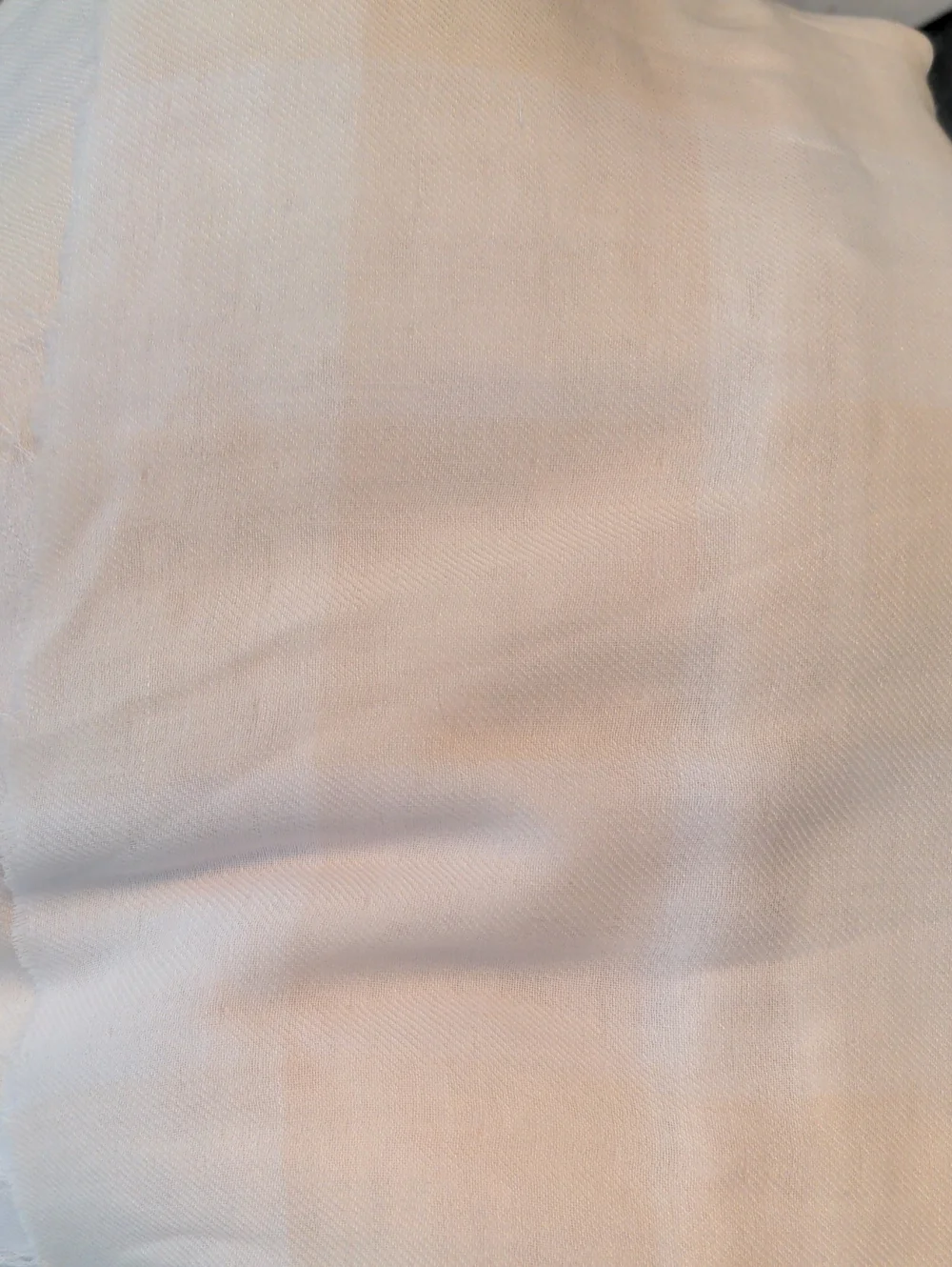 3 Yards Beige-White Gingham Double Gauze Twill Cotton